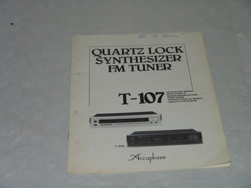 Accuphase tuner 107 - accuphase, t-107
